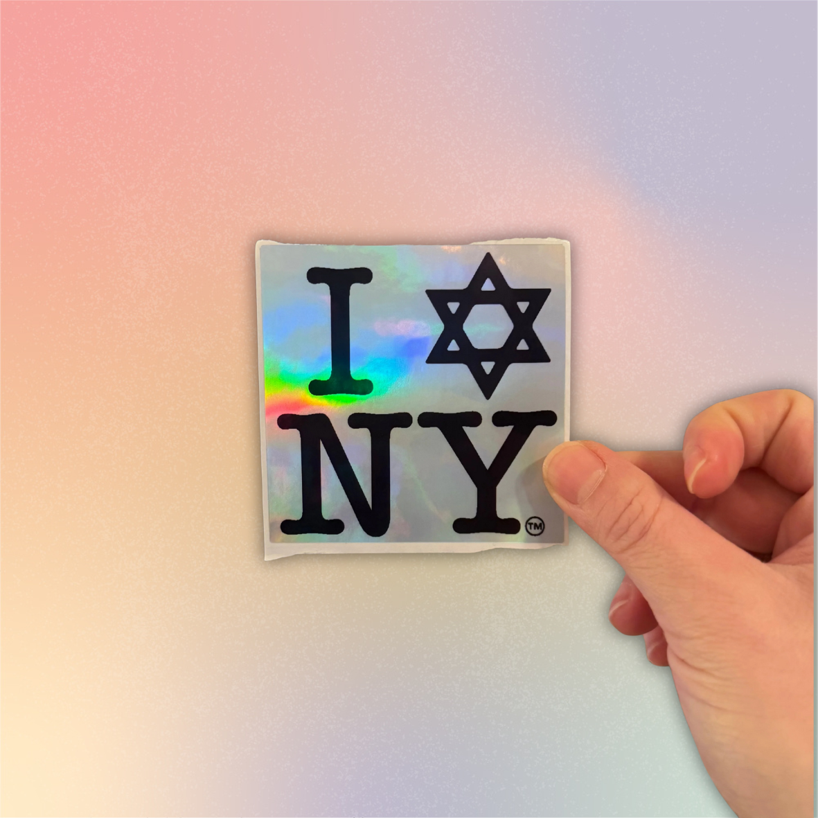I LOVE NEW YORK (100pc) Jewish Star Holographic Thermal Stickers